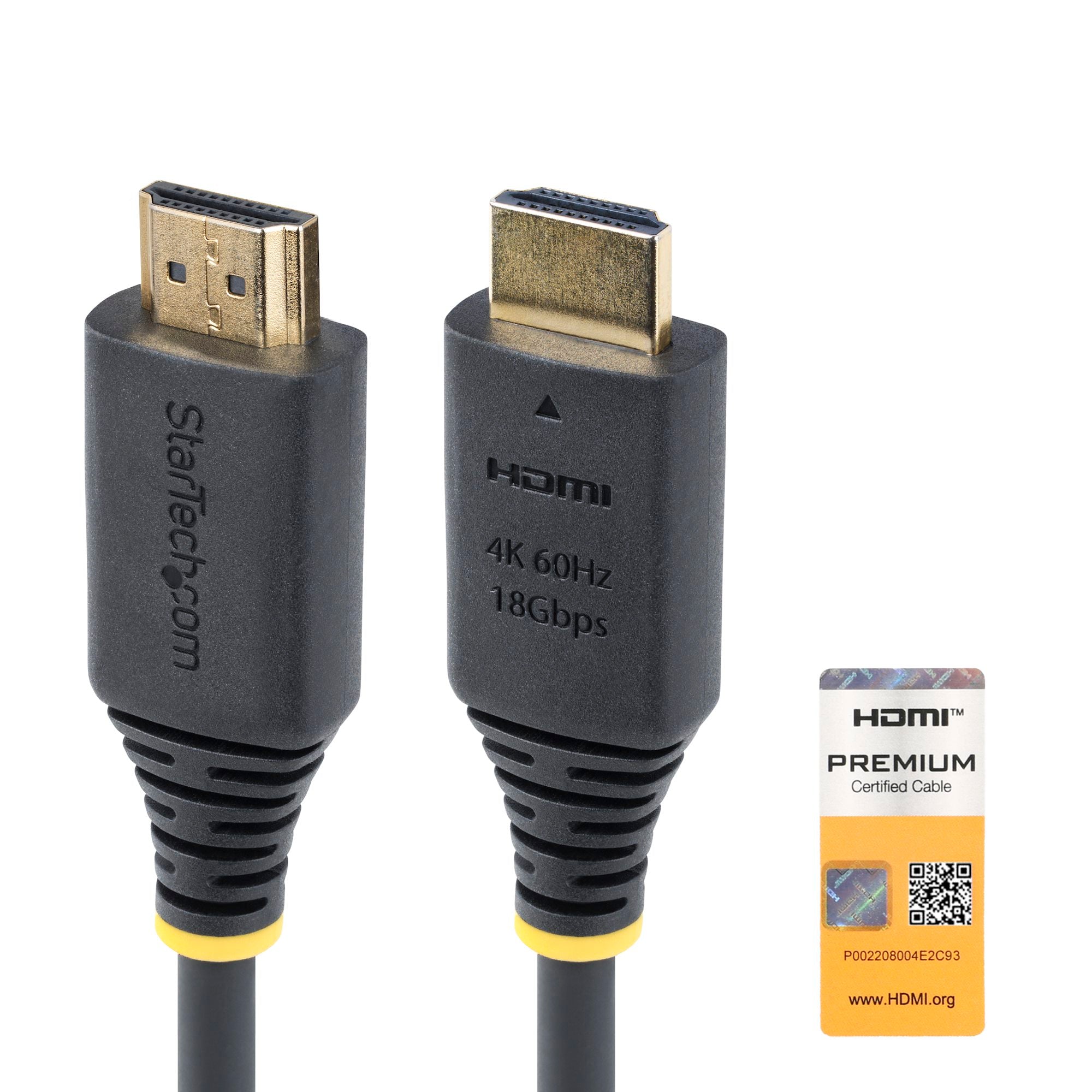 StarTech 10ft (3m) Premium Certified High Speed HDMI Cable, 4K 60Hz/1440p 144Hz, 18Gbps, HDMI 2.0