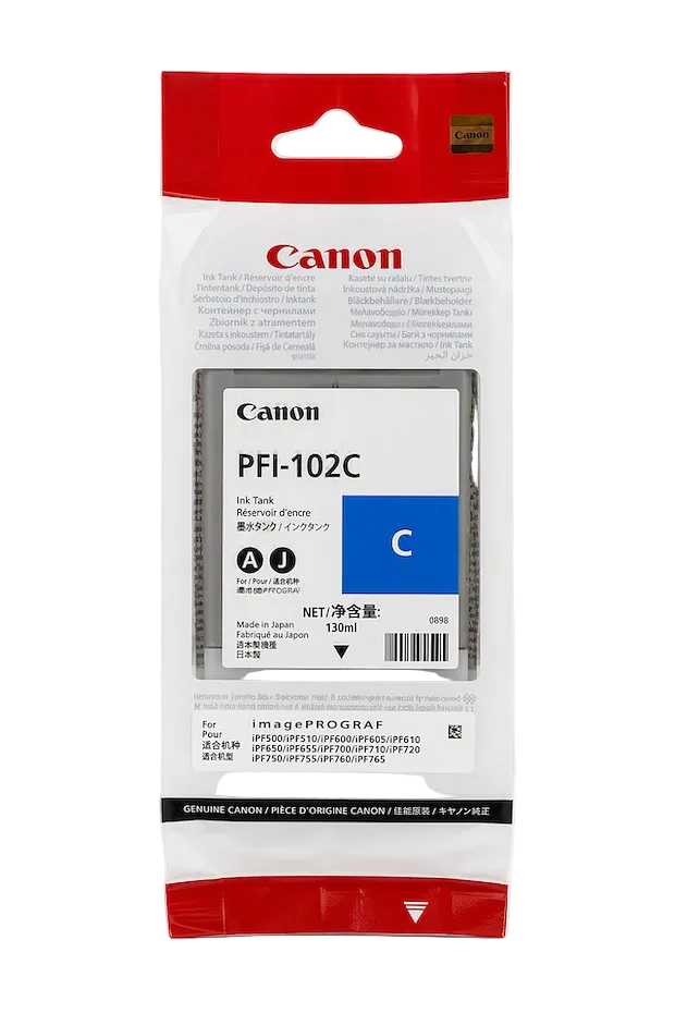Ink Cartridge, PFI-102, Cyan, 130 ml (Canon imagePROGRAF)