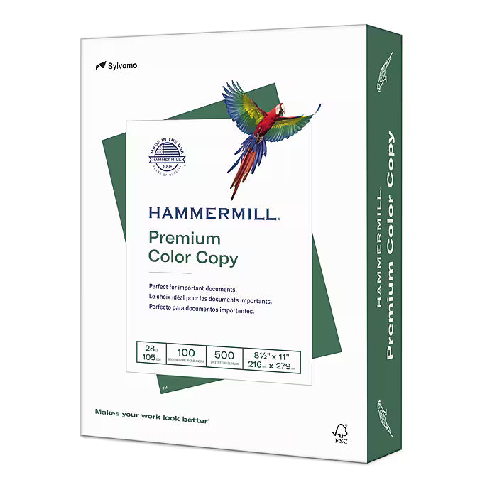 8.5 x 11 28lb 100 Bright White Premium Color Copy Paper, 8 Ream (4,000 Sheets)
