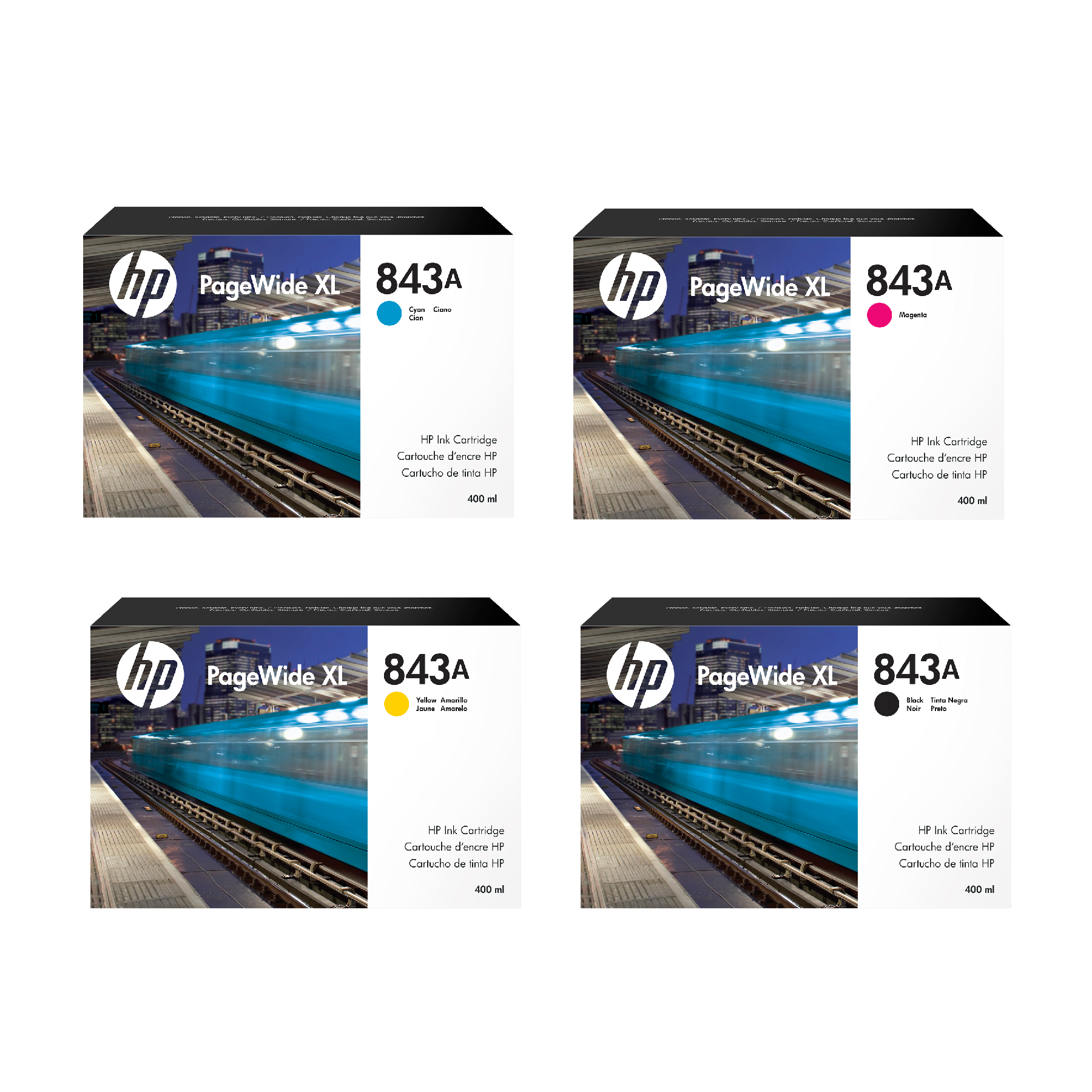 HP 843A 400ml Ink Cartridge - PageWide XL 4500/4000/5000 Printer Series